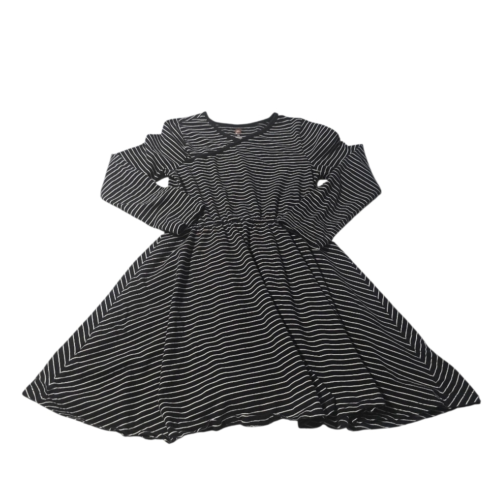 Tea Collection Full Skirt Black and White Striped Dress Size 12